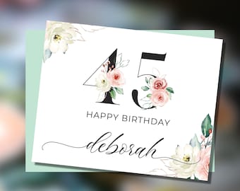 Custom 45th Birthday Card, Happy 45th Birthday for Daughter, Personalized Birthday Card for 45-Year-Old Woman, Christian 45th Birthday Card
