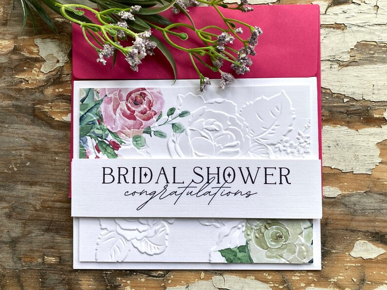 Custom Christian Bridal Shower Card Floral Card for Etsy
