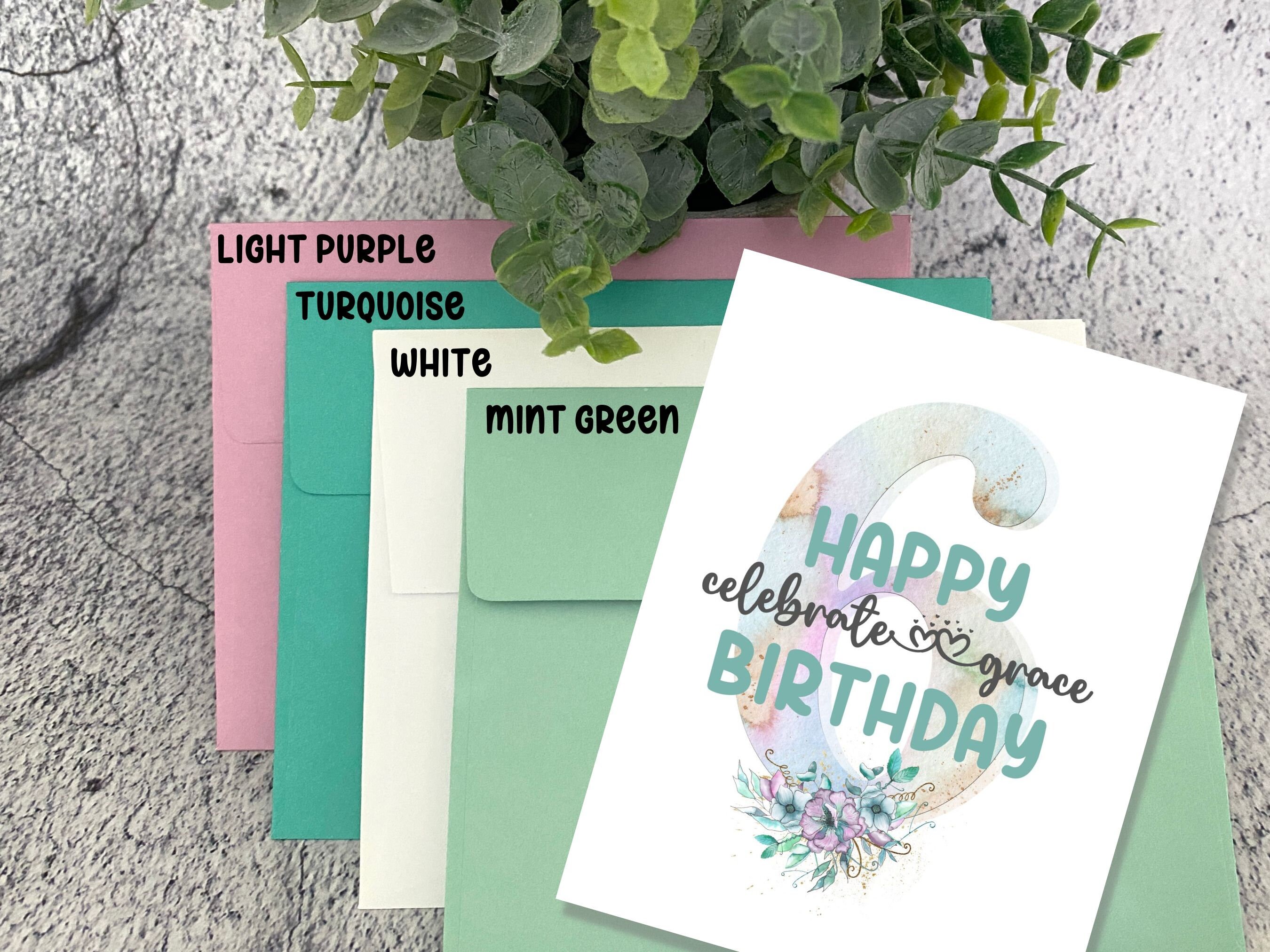 thumbnail image 2 of Personalised Happy 6th Birthday Card For Girl – Handmade Age 6 Card With Envelope (Vicky Jones Design) 2 of 6