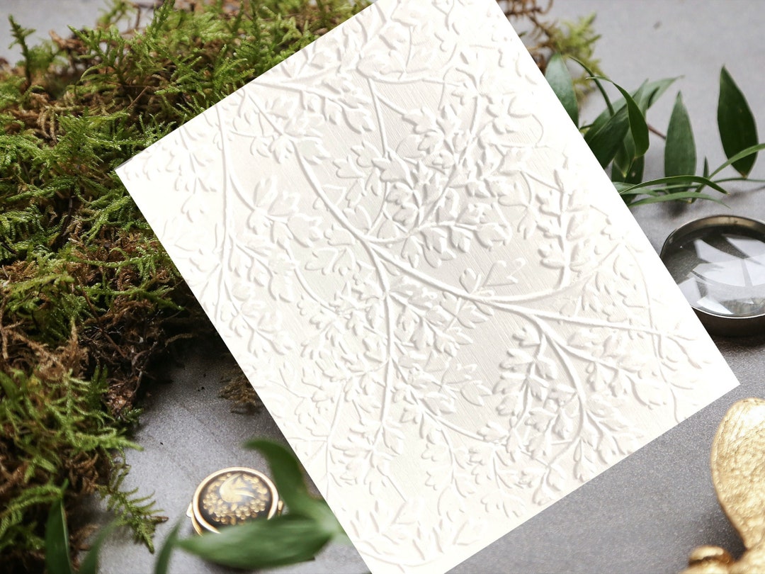 Embossed White Floral Note Card Set of 6 With Envelopes, Wedding Thank ...