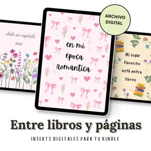 Spanish Kindle Inserts Digital Download | Bookish Kindle Case Decor | Spanish Reader Gift | Kindle Paperwhite Insert | Lectora Gift