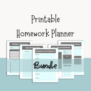 School Homework Planner ~ Student Planner, Study Printable Planner, Instant Download, Printable Planner, Homework Tracker, School Planner