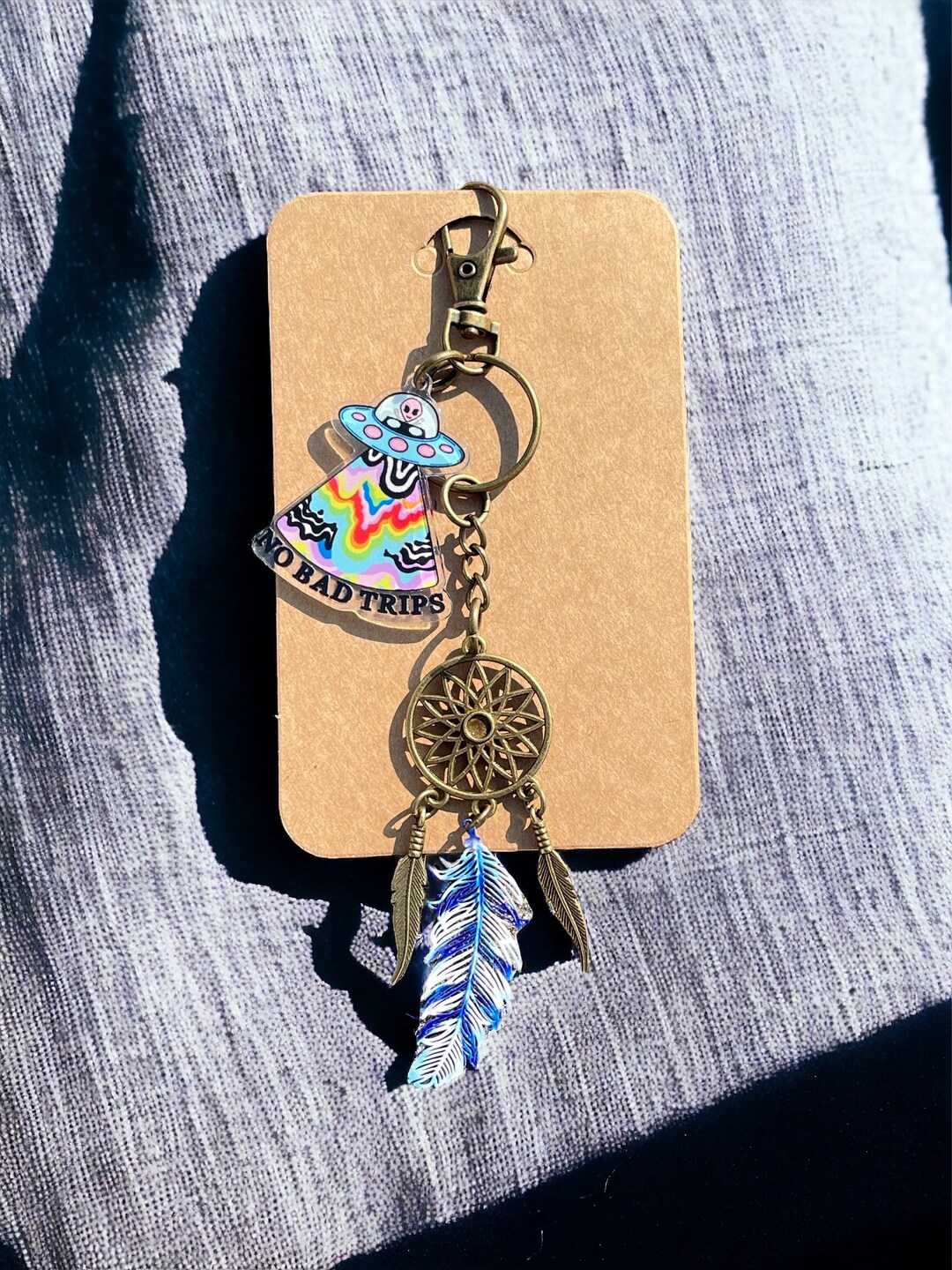 Dreamcatcher Keychain, Safe Travels Gift, Bon Voyage Gift, Hanging