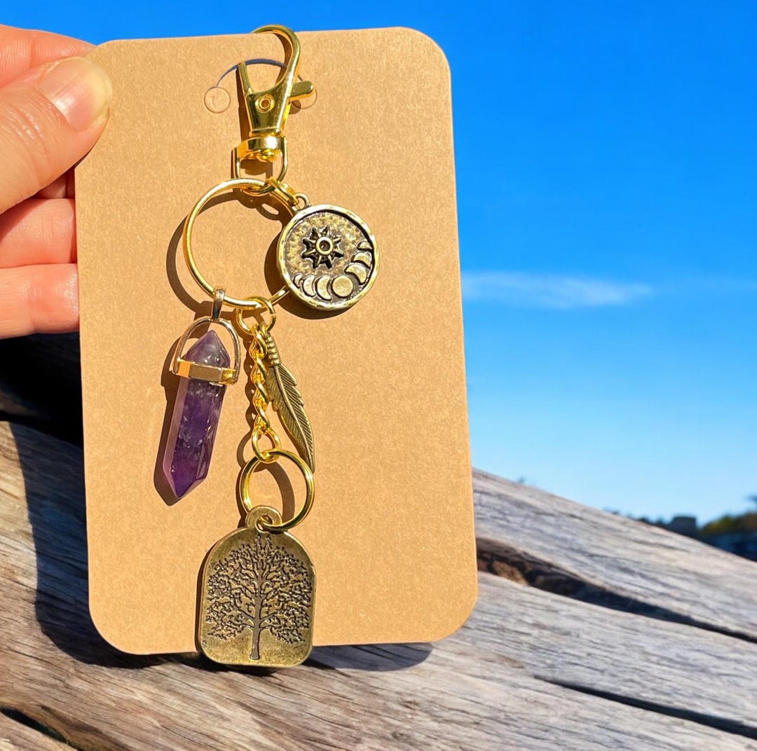 PEACE CALM Spiritual PROTECTION Bag Charm, Tree of Life Keychain