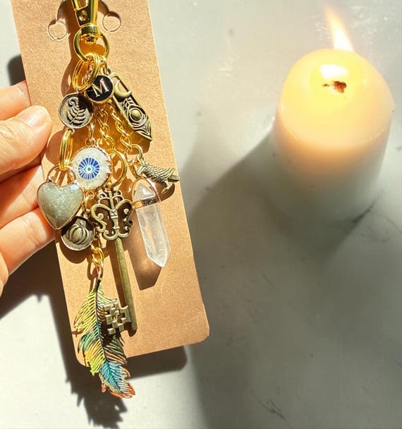 Earthy, Harvest Magic, Autumn Awakening, Boho Feather Natural Labradorite/ Quartz, TRANSFORMATION - PROTECTION