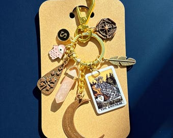Énergie divine féminine - AMOUR ET ABONDANCE - charm de sac, fermeture éclair, Kindle, charms de coques, main Hamsa, compas étoile directrice, tarot de l'impératrice