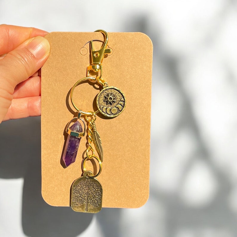 PEACE CALM Spiritual PROTECTION Bag Charm, Tree of Life Keychain