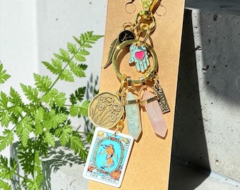 Światowy Tarot - Mniszek lekarski - Labradoryt + Kwarc różowy - Odporność/ Transformacja/ Manifestacja/ Miłość/ Szczęście/ Życie/ Dobre Błogosławieństwa