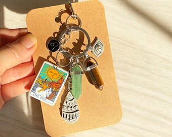 Leo Zodiac Bag Charm, Leo Keychain, Leo Crystal Hangings, Leo Crystal Set, Unique Gift for July, August Birthday, Leo Jewelry, Metaphysical
