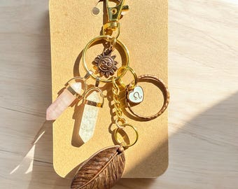 Leo Sign Fire Element Bag Charm, Keychain, Zipper Pull, Car Key Ring, Astrology Gift, Unique Gift for Leo Woman