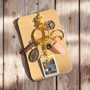 Cadeau personnalisé, Carte L'EMPRESS, Bijou de sac, Porte-clés, LOVE Energy, Amour de soi, Cadeau des fêtes, Cadeau de Noël pour elle, Quartz rose naturel