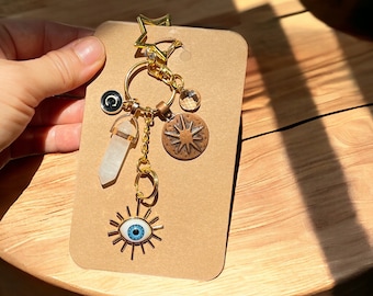 MANIFESTATION Purse Charm, Mystical Rustic Keychain, Polaris