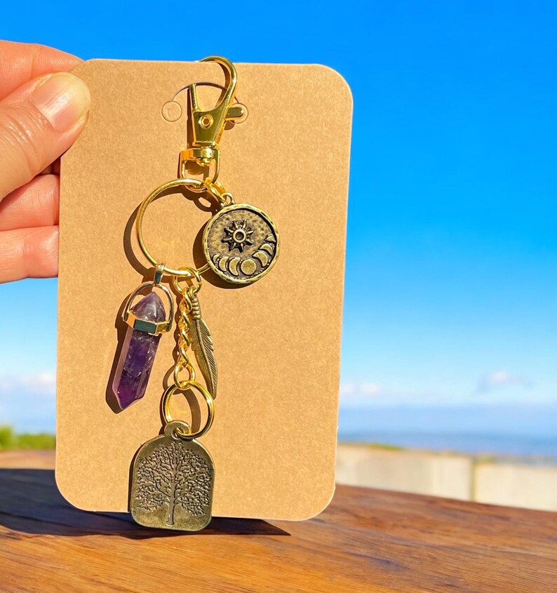 PEACE CALM Spiritual PROTECTION Bag Charm, Tree of Life Keychain