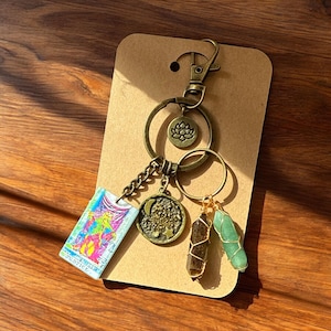 Amuleto para bolso con la carta del Tarot de la JUSTICIA, signo del zodiaco Libra, fuerza interior, protección, suerte, oportunidades, regalo para abogados, regalo de energía positiva.