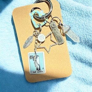 Jungfrau Sternzeichen Taschenanhänger, Jungfrau Schlüsselanhänger, Jungfrau Zeichen Handtaschenanhänger, DER Einsiedler Jungfrau Tarot Karte, himmlischer Taschenanhänger, Jungfrau Einzigartiges Geschenk