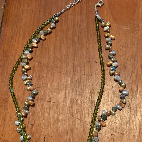 Olivine colored necklace