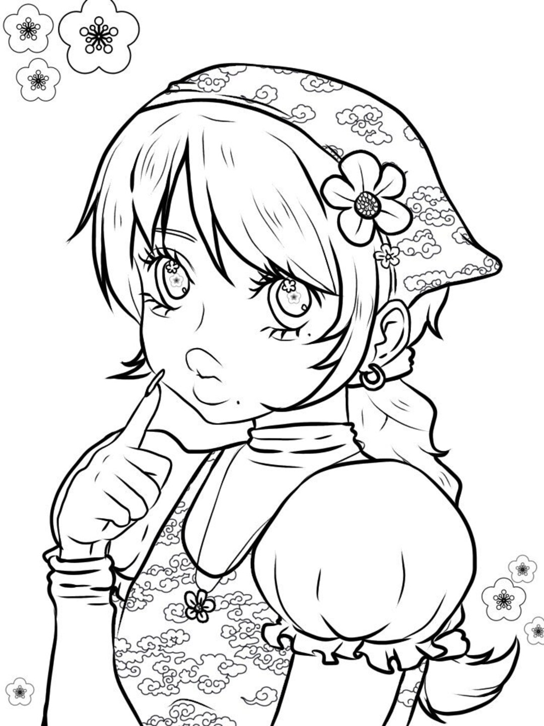 5 Page Printable Coloring Girls - Etsy