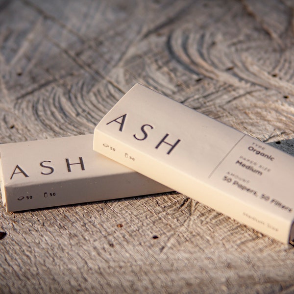 ASH Organic Medium 1 1/4 Size Rolling Paper + Filters- x2 pack