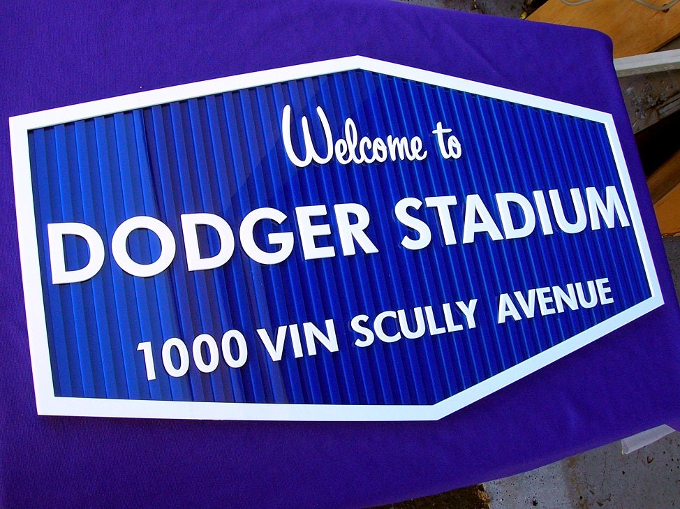 WELCOME to DODGER STADIUM 3D Sign Art Legend Los Angeles La
