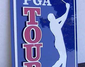 PGA TOUR 3D sign Art Golf  games course gaming console world man cave home display unique MASTERS Tournament club