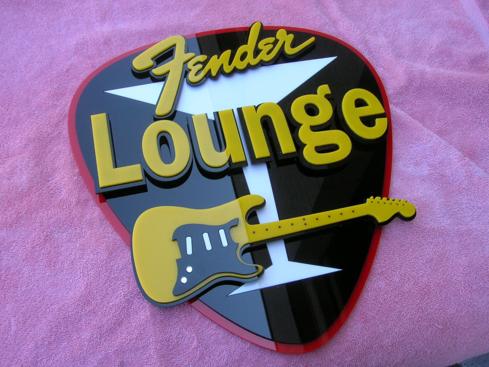Rolling Stones Tongue 3D Sign ART Logo Custom Fender Stratocaster