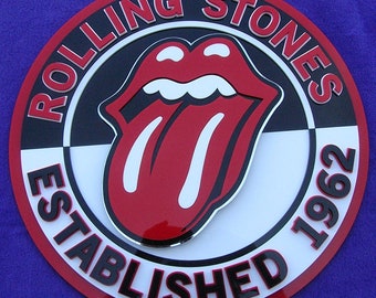 Rolling Stones 3D sign ART logo custom  Fender  stratocaster music  wall decor bass drums band guitar Lounge