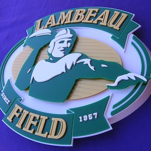 Lambeau Field PACKERS 3D signe ART Green Bay équipe de football unique QB 3-D Rodgers Rams Raiders football