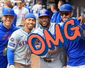 METS OMG 3D sign art 16 inch decor sign Art  3-D  New  Brooklyn  Yankee NY New York player jersey