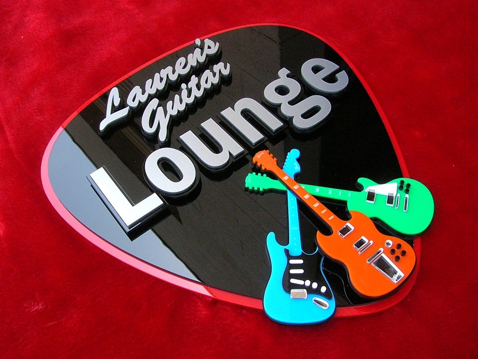 Rolling Stones Tongue 3D Sign ART Logo Custom Fender Stratocaster