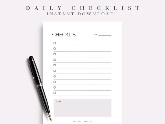 Printable To-do Checklist Task List Printable Daily To-do - Etsy