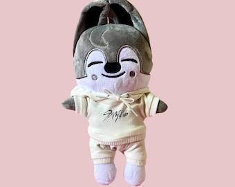 Kpop Custom Art Print Hoodie Outfits for 20cm Stuffed Doll for Fans and Fan Gifts