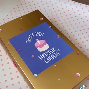 Sweet 19 candle box 16 Wishes Candle Box Gold tin Lucky duck matchbox Abby Jensen sweet nineteenth sweet nineteen wishes