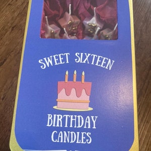 16 Wishes Candles Box Gold tin Sweet 16 gift ideas Sweet Sixteen party favors Birthday candles Reusable Gold metal tin Lucky duck matchbox