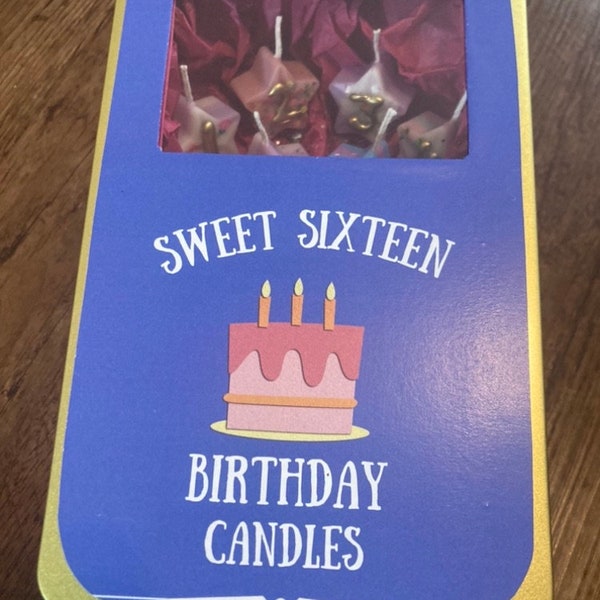 16 Wensen Kaarsendoosje Goudtin Sweet 16 cadeau-ideeën Sweet Sixteen feestartikelen Verjaardagskaarsen Herbruikbaar Goudkleurig metalen blikje Gelukseend luciferdoosje