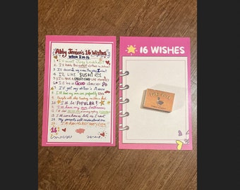 16 Wishes wish list & Lucky duck matchbox 16 Wishes Golden mini candle bundle Abby Jensen wish List