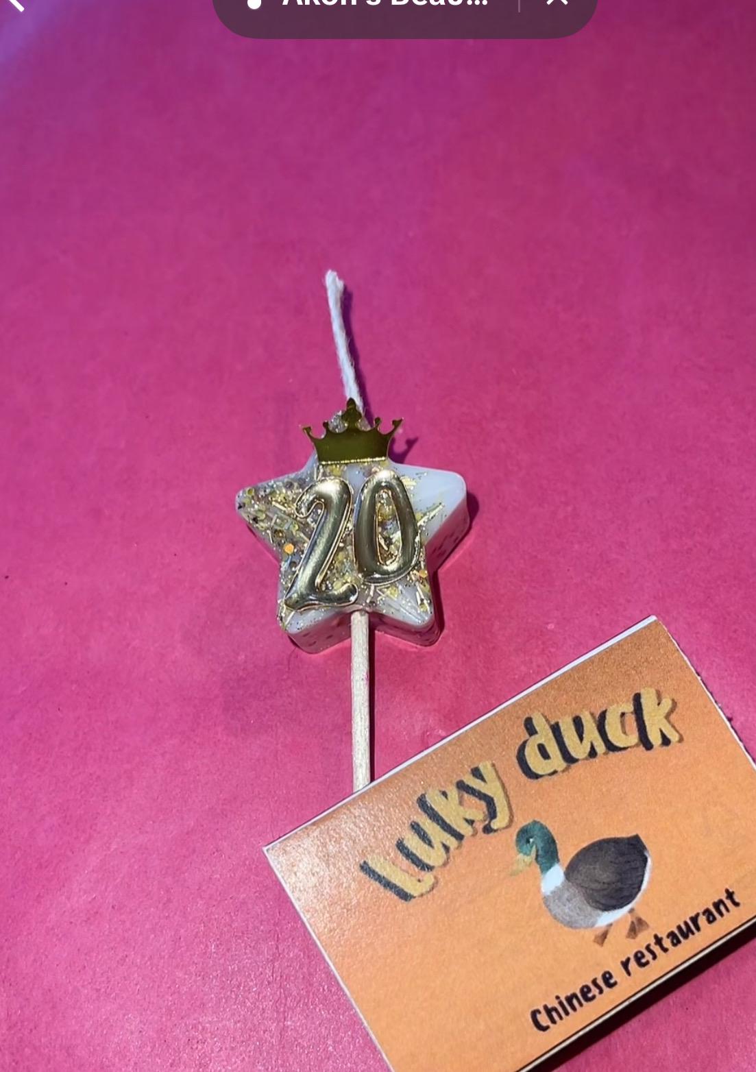 Sweet 20 candle, 16 Wishes movie single candle,