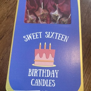 16 Wishes Candle Box Gold tin Sweet 16 gift ideas Sweet Sixteen party favors Birthday candles Reusable Gold metal tin Lucky duck matchbox image 1