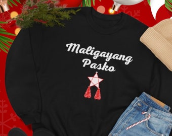 Maligayang Pasko with Parol Ugly Christmas Sweater, Parol Christmas Sweater, Filipino Christmas, Filipino Lantern, Philippine Sweater