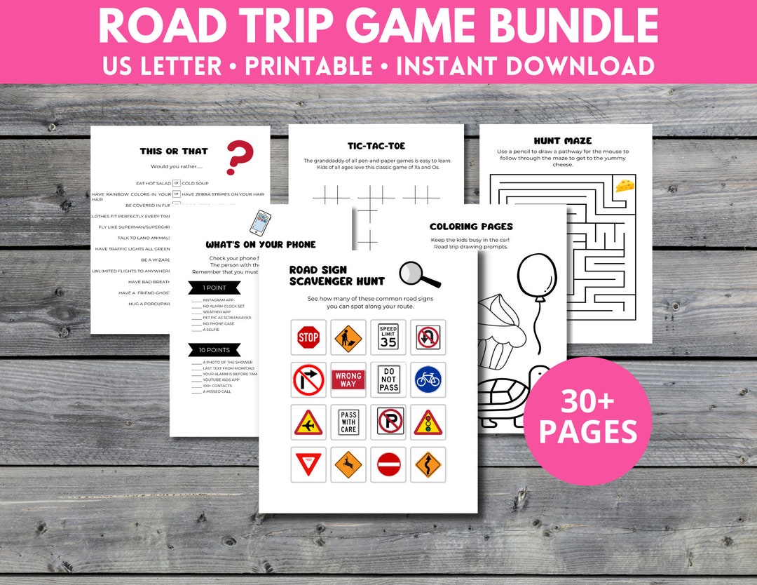 Road Trip Games Bundle: 37 Printable Kids Activities (PDF) - Etsy