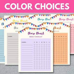 Chore Chart for Kids Bundle Family Chore Chart Printable - Etsy