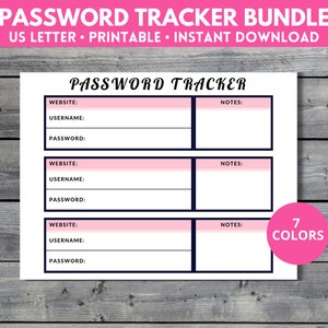 Password Tracker Printable, Password Notebook, Password Organizer, Password Log Book, Password Journal, Password List, Minimalist Style