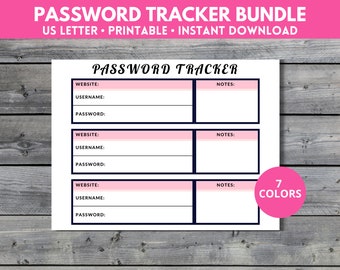 Password Tracker Printable: Minimalist Password Organizer (Digital Download)