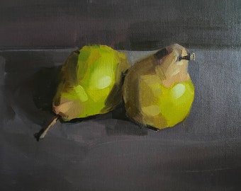 Pears oil on canvas board 10'' x 8''