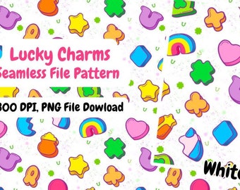 Lucky Charms Seamless Pattern: St. Patrick's Day Fabric (Digital File)
