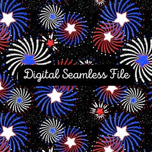 Black Fireworks - Seamless Pattern. Digital File for use on Fabric, Kids Clothing, Wallpaper, Stationery & Home Decor