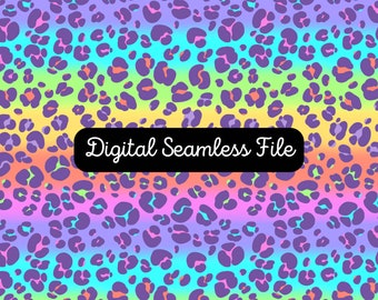 Rainbow Cheetah Spots Seamless Pattern: Fabric, Wallpaper (Digital File)