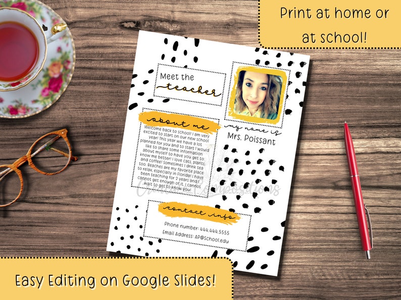 Meet the Teacher Template Editable Canva Instant Downloads for - Etsy ...