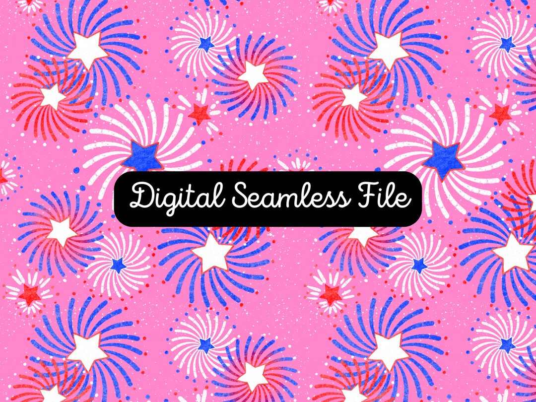 Pink Fire Works Pattern Pink Fireworks Seamless Pattern – Fabric, Wallpaper (digital File) - Etsy