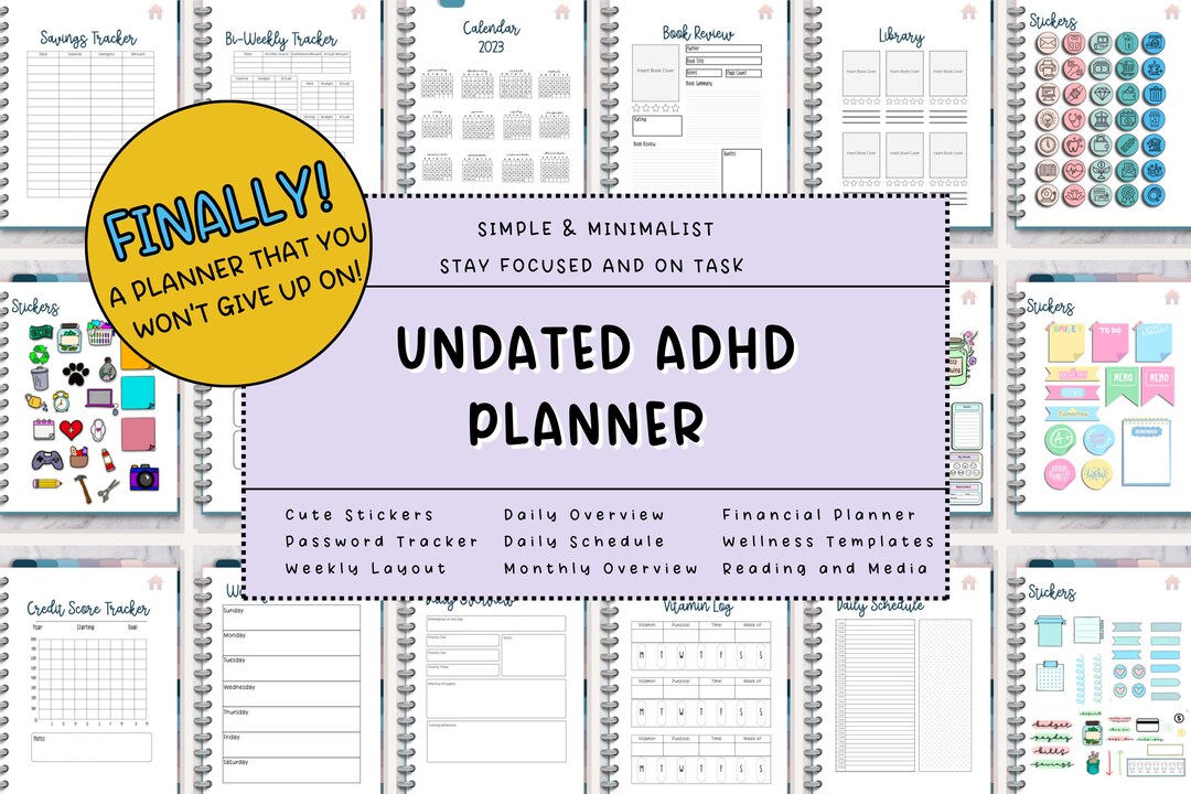 Digital Planner ADHD Undated Digital Planner Goodnotes 2023 Digital ...
