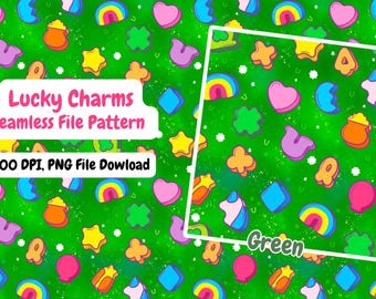 Lucky Charms Seamless Pattern: St. Patrick's Day Fabric (Digital File)